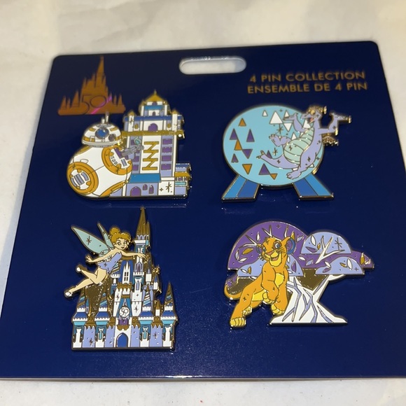4pcs Pin Set Walt Disney World 50th Anniversary - Picture 4 of 5
